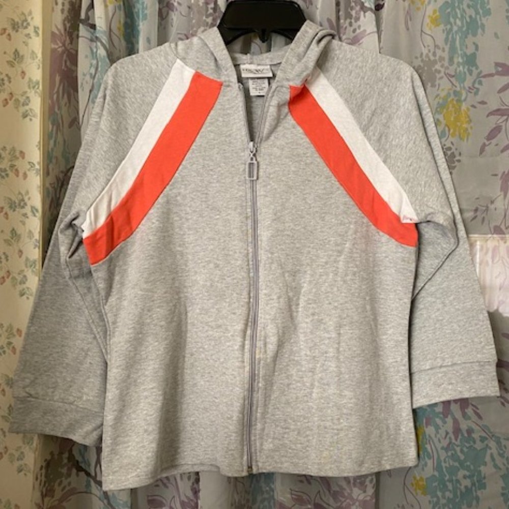 G.W. Sport Cropped Hoodie Zip Up Jacket, size Large